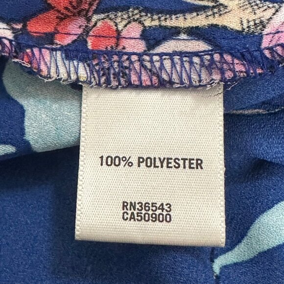 Van Heusen Womens Dark Floral Print 3/4 Sleeve Blouse Blue XXL Boho Whimsy - Picture 4 of 8